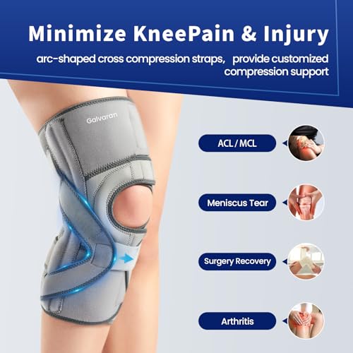 Galvaran Knee Brace for ACL MCL Meniscus Tear,Adjustable Knee Support for Maximum Knee Pain,Side Stabilizers for Injury or Surgery Recovery - Men and Women