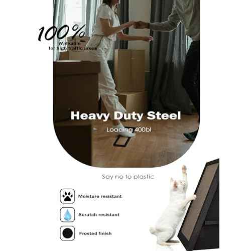 4x10 Floor Register, Heavy Duty Steel, 50% Higher Ventilation Performance Than Others, Sandtex Black Finish, Sleek Modern Design, Fits Tile Wood Inserts, Floor Vent Covers for Home Floor