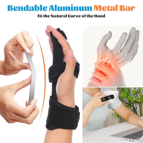 Fanwer Finger Splint with Mallet Finger Splint(3PCS), Adjustable Pointer Finger Splint, Reversible Pinky Finger Splint, Middle Finger Splint, Index Finger Splint, Ring Finger Splint