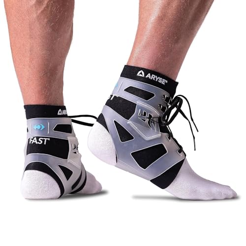 IFAST Ankle Brace - Ankle Stabilizer For Men & Women - Great For Basketball, Volleyball, Soccer & More! (X-Large, Frosted, Pair)