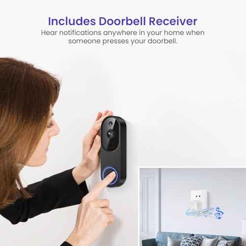 Smart Video Doorbell Camera with AI Motion Detection, Night Vision, Cloud Storage, 2 Way Audio, Battery Powered, 2.4GHz Wi-Fi Only
