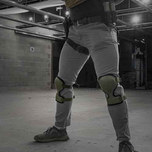 GRITR Tactical Knee Pads for Work, Hunting, Construction, Gardening, Paintball w/Foam Padding, Hard Shell & Adjustable Straps - Heavy Duty Professional Knee Protectors for Men & Women