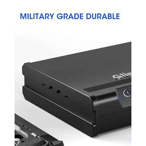 Gun Safe, Biometric Gun Safe for Pistols, Easy Edition, 3 Ways Quick Access With Fingerprint/Digital Keypad/Key, Smart Handgun Safe for Home Bedside Nightstand Car