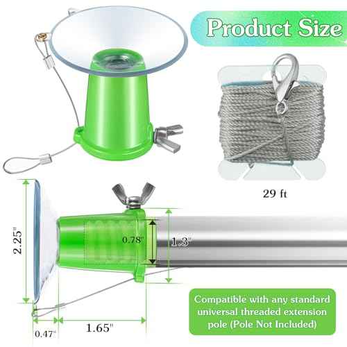 Tellingyou Light Bulb Changer for High Ceilings and Recessed Lights, Suction Cup Light Bulb Changer Compatible with DocaPole and Other Standard Threaded Extension Pole (Pole Not Included)