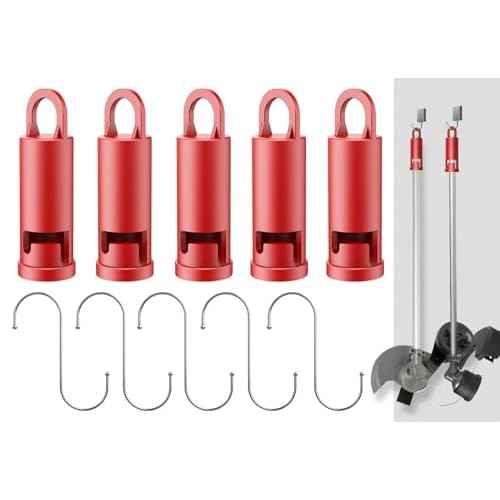 5 Pack Garage Storage Hooks Attachment Compatible with Milwaukee M18 / Wall Mount Utility Hooks/Attachment for Garage, Shed, Car, House, Storeroom, Basement£¨Red£©