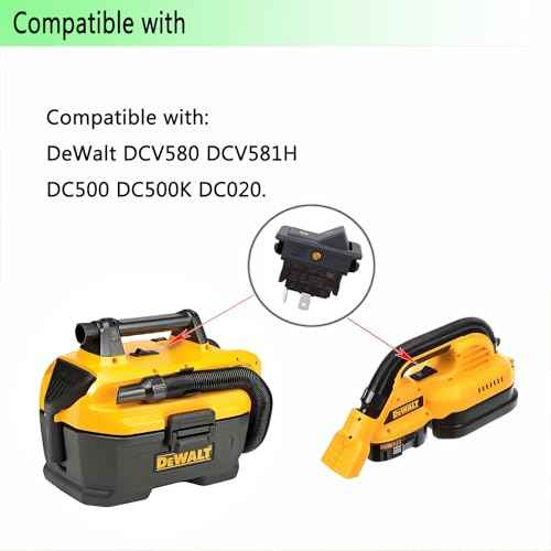 Replace 5140058-09 Vacuum Switch Fit for DeWalt DCV580 DCV581H DC500 DC500K DC020, Vacuum Cleaner Toggle Power Switch ON-Off