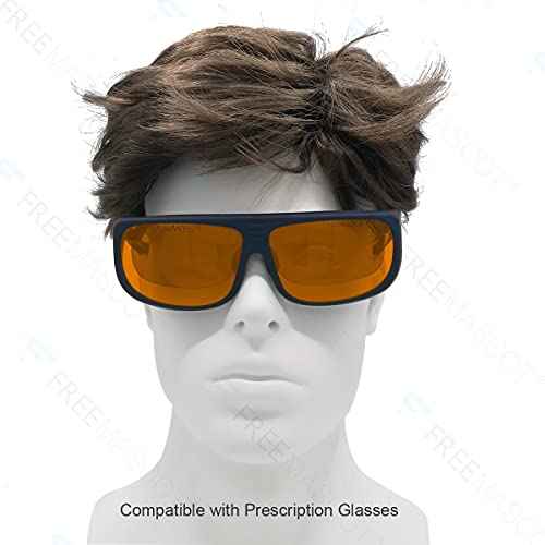 FreeMascot OD 6+ 190nm-490nm Wavelength UV light/Violet & Blue Laser Safety Glasses