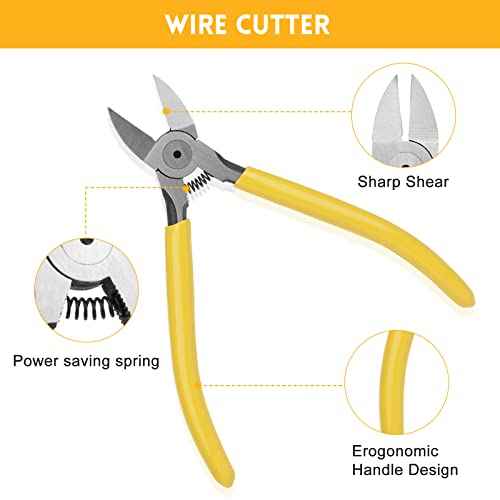 RJ45 Crimp Tool Kit for Cat5 Cat5e Cat6 Modular Plugs Connectors, RJ-11, 6P/RJ-12, 8P/RJ-45 Network Crimping Tool, Modular RJ45 Crimper Strip, Cut, Crimp, All-in-One