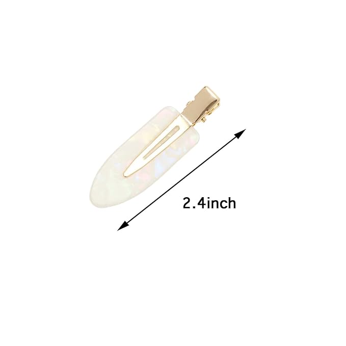 Mini Skater Small Hair Clips 2.36inch No Crease Hair Pins No Bend Cute Barrettes Accessories for Women Thin Curly Fine Hair Styling Sectioning, Pack of 4 (Milk White)