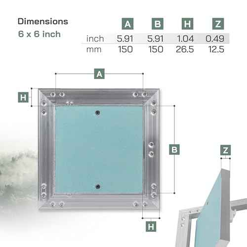 Vent Systems 6" x 6" Inch Aluminum Drywall Access Panel ? Recessed Metal Square Inspection Door for Wall, Ceiling, Plumbing, HVAC System ? Indoor Use for Home, Garage, Office Renovation or Repair
