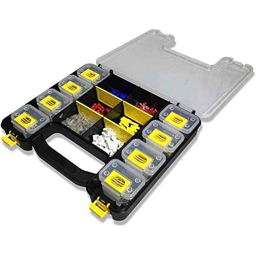 WorkVanEquipment Hardware Case Tackle Box storage with Patented Removable Compartment Organizer for Screws, Nuts, and Bolts, WVE9410