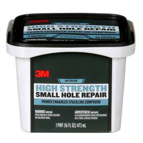 3M High Strength Spackling Compound, 16 oz., Small Hole Repair Primer Enhanced Spackling Compound, Quick & Easy Repair For Nicks & Nail Holes, No Shrinking, Cracking or Sagging (SHR-16-BB)