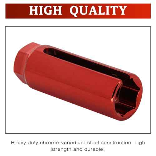 Oxygen Sensor Socket with Side Wire Cutout 1/2¡± Inch Drive x 7/8¡±(22mm) O2 sensor socket removal Tool for Vehicles (Red)