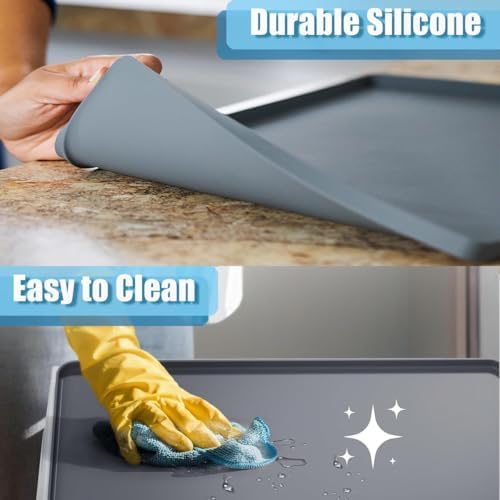 Bedside Commodes Mat Portable Bedside Toilet Mat with Raised Edge, Under Commode Chair Mat Non-Slip Recycle Commode Toilet Pad Waterproof Floor Protector, Silicone Mat for Porta Potty, 23.6"X19.7"