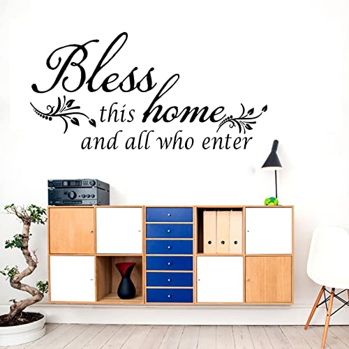 Wall Stickers, Family Letter Quote Water-Proof Home Decor Wall Sticker, Removable Vinyl Decal Art Mural for Living Room Bedroom - Bless This Home