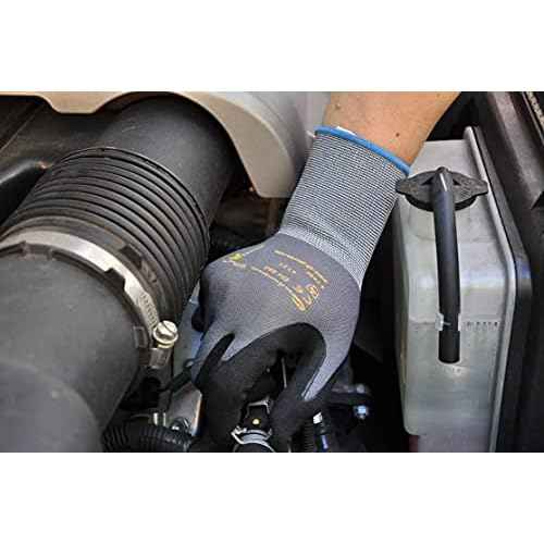 G & F Products Endurance Pro Seamless Knit Nylon Gloves with Micro Form Nitrile Grip, XLARGE (Pack of 12) (1529XL-DZ) Black