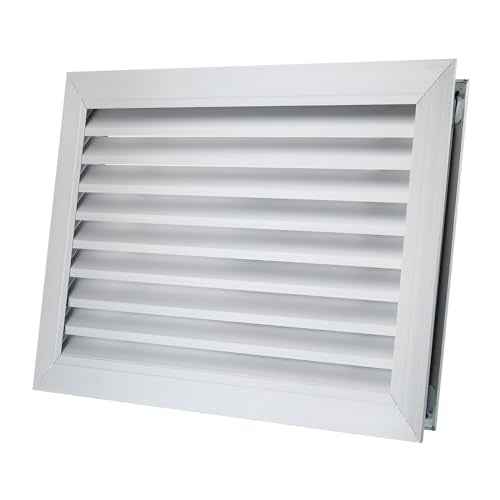 PATIKIL Door Air Vent Cover, 20 x 12 Inch, Aluminum Grille Ventilation Cover, Louvered Door Vent Grille, for Cabinet Wardrobe Door, Silver Tone