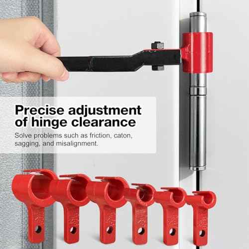 6 in 1 Door Hinge Adjustment Tool Multi-Size Hinge Gap Adjusting Wrench Kit Heavy Duty Door Hinge Repair Tool for Residential and Commercial Use