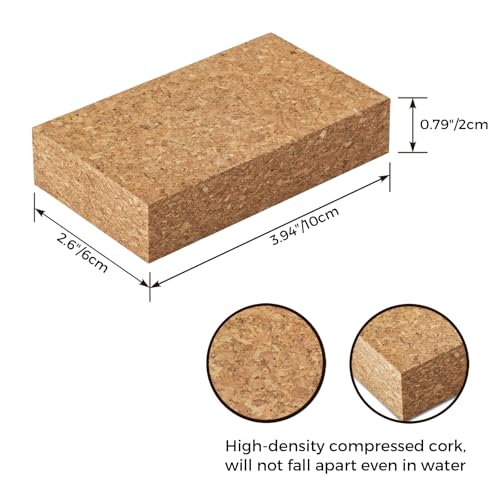 4 Pack Cork Sanding Block, 3-8/9" x 2-3/8" x 7/9" Sandpaper Block, Sand Paper Block, Small Cork Block, Sander Block, Hand Sanding Block for Sandpaper, Wood