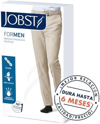 JOBST forMen Knee High 15-20 mmHg Compression Socks, Closed Toe, Medium, Khaki