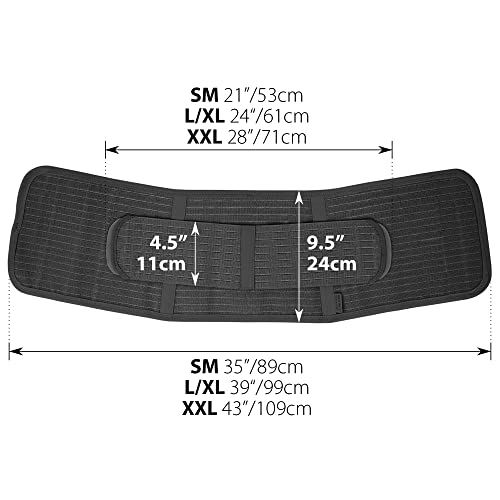 ORTONYX Ergonomic Abdominal Binder Waist and Lower Back Support Belt, Back Brace for Women & Men - Breathable, Elastic, With Extra Band - Black L/XL