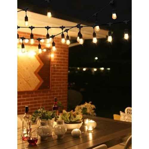 Svater Outdoor Led String Lights 75 FT, Patio Lights for Outside with 26pcs S14 Shatterproof Bulbs, IP65 Waterproof Commercial Grade Market Light, 1 Watt E26 Dimmable 2700K Warm White