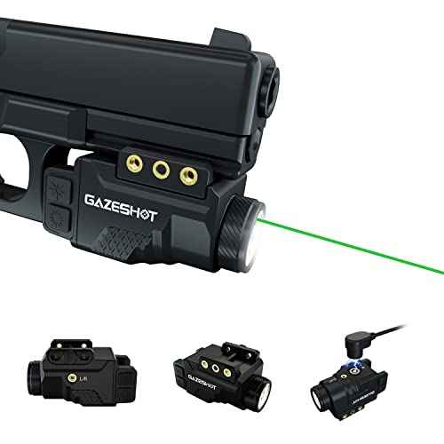 Mini 700 Lumen Pistol Light Laser Combo Weapon Light Tactical Flashlights, Magnetic USB Rechargeable with Green Beam and Strobe Mode for GL and Picatinny Rail
