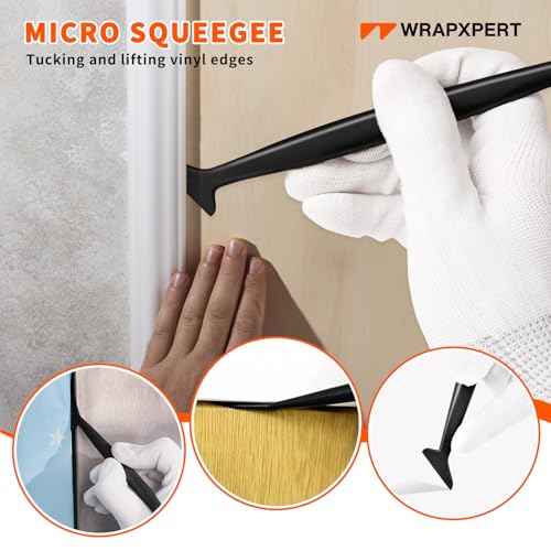 WRAPXPERT Wallpaper Tools, Wallpaper Smoothing Tools for Peel and Stick Wallpaper Hanging, Wallpaper Installation Kits for Bathroom Kitchen Contact Paper, Vinyl Backsplash Tile, Window Film Applying