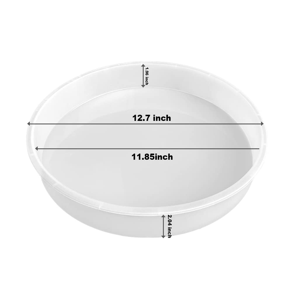 RESINWORLD 12" Round x 2" Deep Large Tray Mold, Shiny Silicone Tray Board Table Clock Mold for Epoxy Resin Casting, Floral Preservation Bouquet Resin Mold