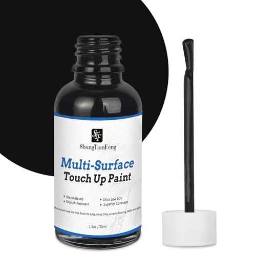 Black Touch Up Paint, Multi-Surface Touch Up Paint Pen, suitable for wall, metal, wood, floor, appliance maintenance, refrigerator, dishwasher, dryer, washing machine, microwave oven and other household appliances high-gloss paint repaint. 1.5 Fl Oz