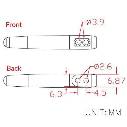 4PCS CIVIVI Flamed Titanium Pocket Clips, NO Screws Included, 50MM 55MM Clip with Recessed Screw Hole T002C