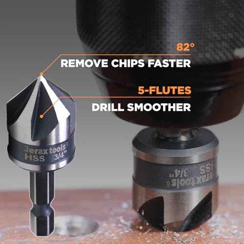Tungsten Carbide Inner and Outer Deburring External Chamfer Tool Set for Removing Burr, Quick Release Hex Shank Deburring Tool for Metal Rod, Tube, Copper/PVC Pipe