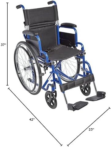 Ziggo 16” Seat Width Pediatric Wheelchair for Kids & Children, Lightweight, Manual Folding Wheelchair w/Safety Belt, Swing-Away Foot Support w/Straps, Desk Length Arm Rests
