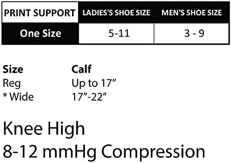 Cherokee Women's 10-15mmHg Compression Socks – Fun Print Knee Highs with Light Support, Soft Feel - PRINTSUPPORT