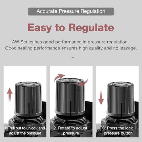 SNS Compressed Air Filter Regulator Piggyback Combo 1/4¡±NPT- Semi-auto Drain, Bracket, Gauge Poly Bowl AW2000-N02A