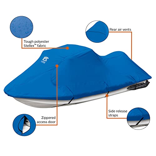 Classic Accessories Stellex Personal Watercraft Cover, Fits Personal Watercrafts 140" L, Trailerable Boat Cover with Polyester Fade-Resistant Fabric, Large