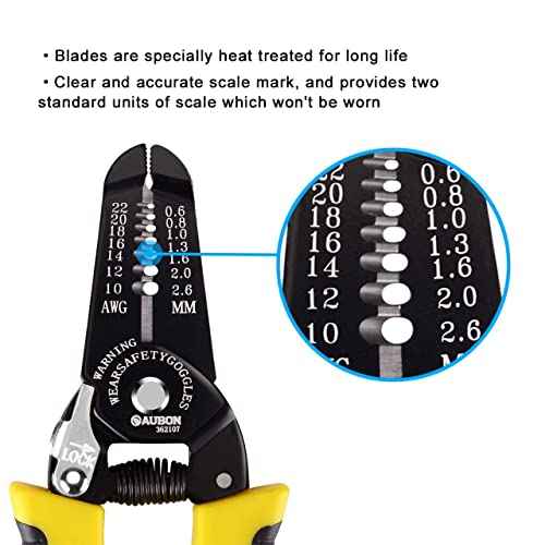 2-Pack 10-22 AWG Wire Stripper, Wire Cutter, Gauge Stripper, Wire Stripping Tool and Multifunctional Hand Tool,Professional Handle Design And Refined Craftsmanship