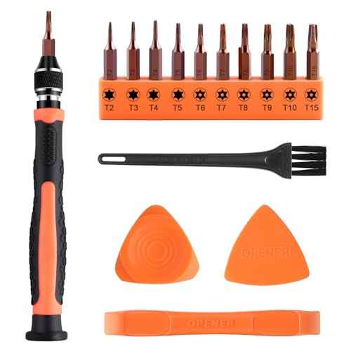 NEBURORA 10 in 1 Interchangeable Magnetic Torx Screwdriver Set - T2 T3 T4 T5 T6 T7 T8 T9 T10 T15 Bits, Security Screwdriver for Phones, Mac, Computers, Xbox, PS4