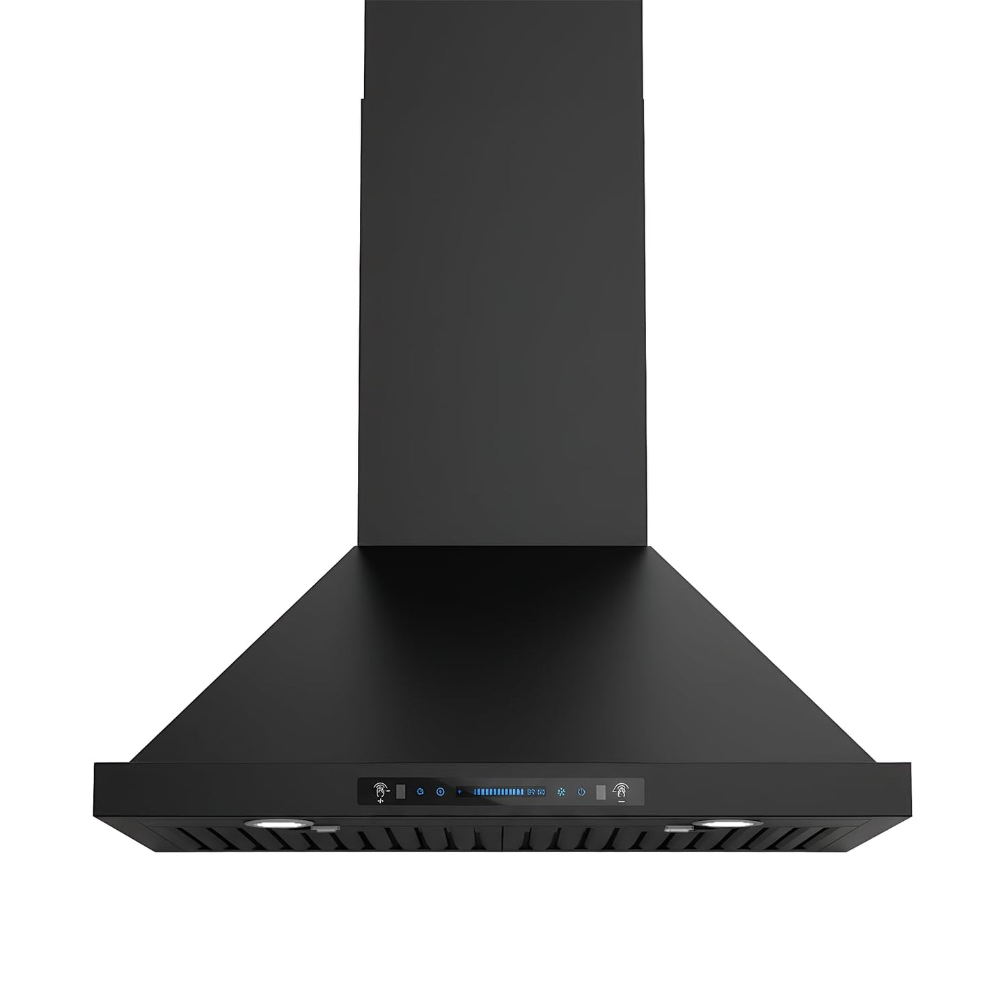 JOCO 30 Inch Black Wall Mount Range Hood, 900 CFM Stainless Steel Kitchen Chimney Vent Hood, Convertible for Ducted or Ductless Installation, 4-Speed Gesture/Touch/Remote Control P02-30G-B