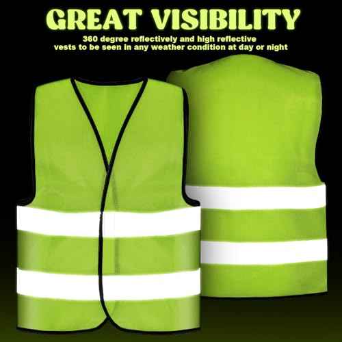 Zhanmai Kids Safety Vest Bulk High Visibility Reflective Construction Vest with Strips Neon for Traffic Child Outdoor