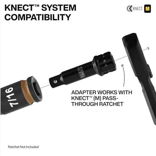 Klein Tools 65109IMPCT KNECT Deep-Well 3/8-Inch Drive Impact Socket Set, SAE, 9-Piece Tool Set with Impact Driver Adapter, Multi-Purpose Wrench Adapter, Color-Coded, MODbox Socket Organizer