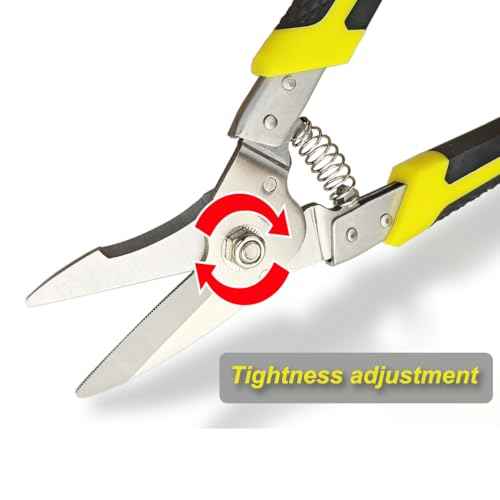 Aviation Tin Snips 8.7 Inch, Heavy Duty Straight Metal Cutter with Stainless Steel Blade & Comfortable Grips for Cutting Cardboard, Thin Iron, Wire, DIY Projects