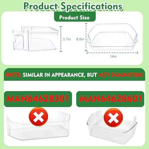 MAN63948502 Door Shelf Bin Compatible with lg LFXS28968D, LFCC22426S, LRMXS2806S, etc, Part Number: PS12715906, 4956969, AP6873760, EAP12715906