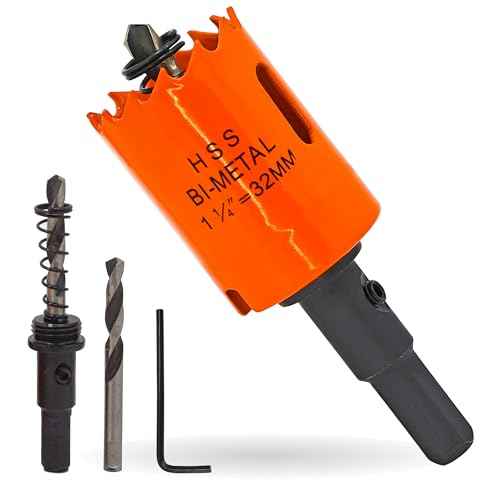 Koopi 1 1/4 inch Hole Saw with Arbor and Drill Bit, 1.25 in M42 Bi-Metal Hole Cutter - Quick & Smooth Cutting for Metal, Wood, Plastic