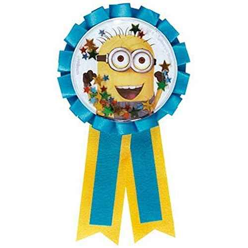 Unique Despicable Me Birthday Party Supplies Favor Bundle Pack includes 8 Loot Bags, 8 Party Paper Goggles, 24 Tattoos, 1 Award Ribbon, 1 Dinosaur Sticker Sheet