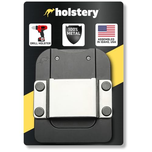 Holstery DriverMaster | Clip-On Tool Belt Drill Holder - Simple Hook Holster for Cordless Drill, Impact, Nailer, Tape Measure, or Any Tools with Hanger Clips