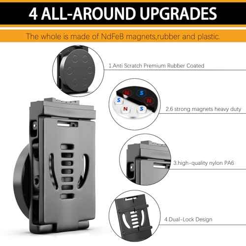 3-H Heavy Duty Magnetic Tool Belt Clip, Anti-Slip Magnetic Belt Tool Holder for Wrench, Screws, Nails, Hammer, Pliers, Spanner and Any Tool Hardware