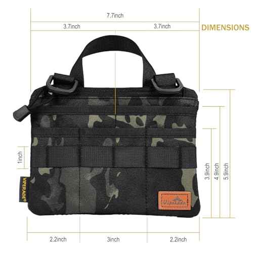 VIPERADE VE5 Slim EDC Pouch with 7 Pockets, Mens Pocket Organizer Multitool Pouch, Mini Crossbody Bag Messenger Shoulder Bag for Men (with Strap)