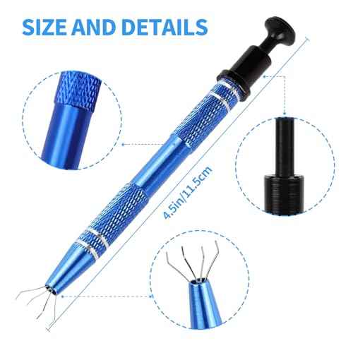 Jeweler¡¯s Pick Up Tool Set ? 4 Claw Sprinkle Pen, Piercing Ball Grabber Tool, Diamond Claw Tweezers (4pcs Stainless Steel for Jewelry, Nails, Craft, Cake Sprinkles, DIY Repair)