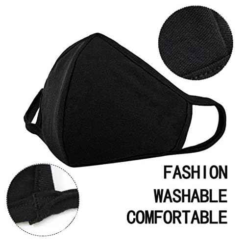 CMTK Unisex Anti Dust Face Mouth Mask Black Cloth Cotton Face Mask Washable Reusable - Protection from Dust Pollen Pet Dander